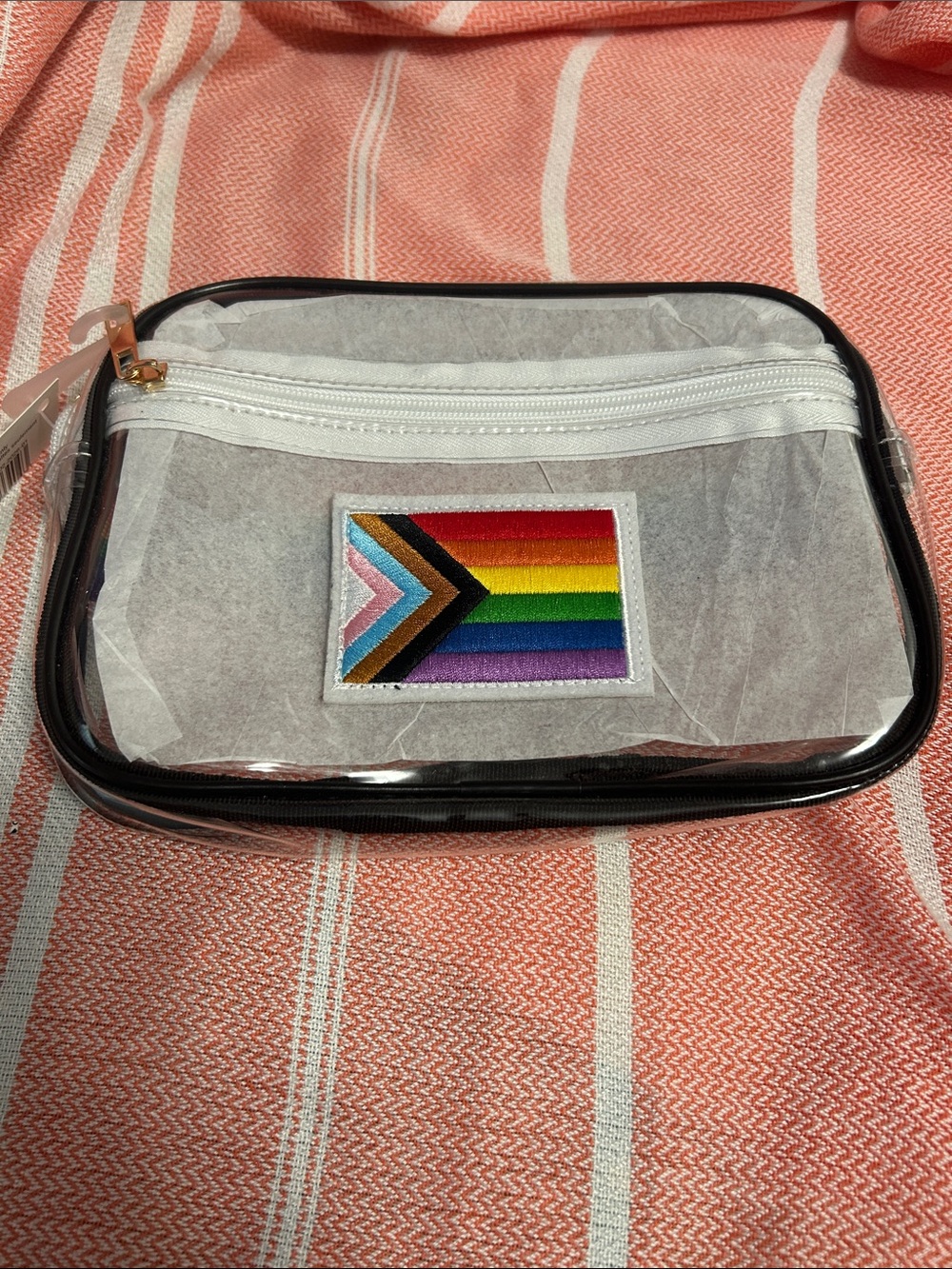 Pride Progress Flag See-Through Vinyl Belt Bag by Celebrate It New